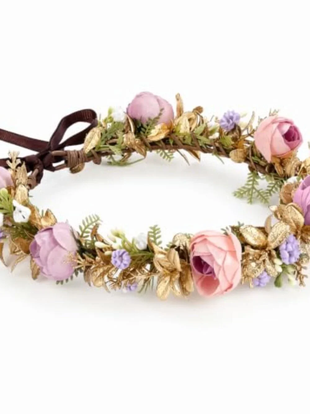 Fairy Flower Crown Headband - Boho Woodland Floral Hair Accessory for Weddings